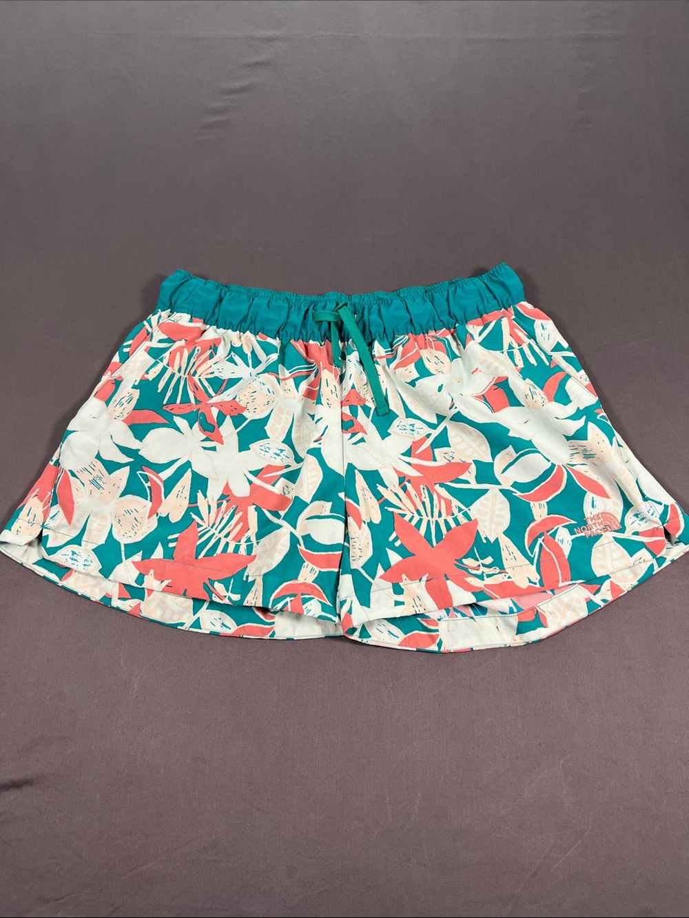 The North Face Teal Floral Circle Skirt with Coral & Cream Accents